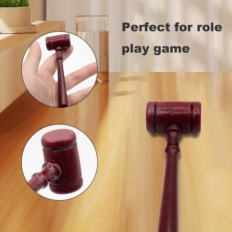 MDEOOSKY 5Pcs Judge Gavel Wood Decor Small Wooden Hammer Judge Gavel Prop Decorative Lawyer Judge Auction Sale - Image 5